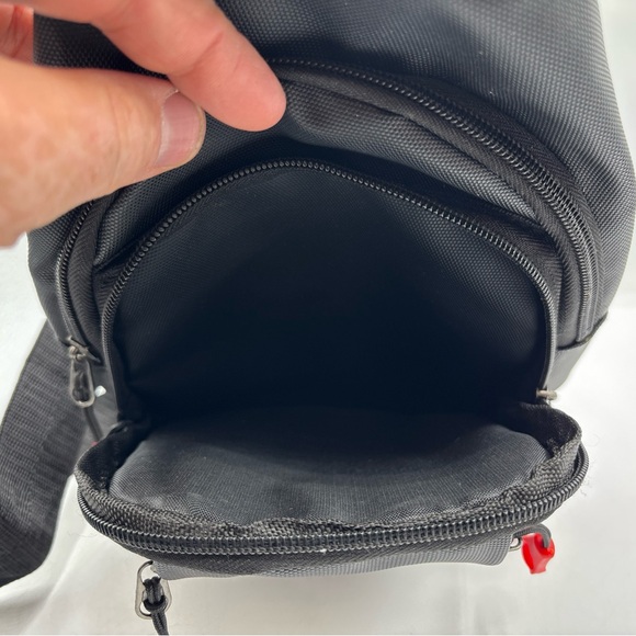 Nike Sling Bag Backpack Carry On Shoulder School Bag Black Red Grey - Picture 5 of 10